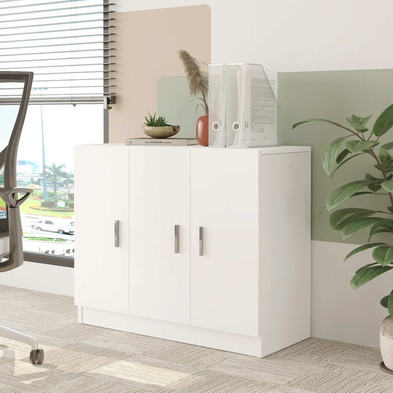 Dulap multifunctional, Hanah Home, Vo5-W, 89.1x73.8x38.1 cm, Alb - imagine 7